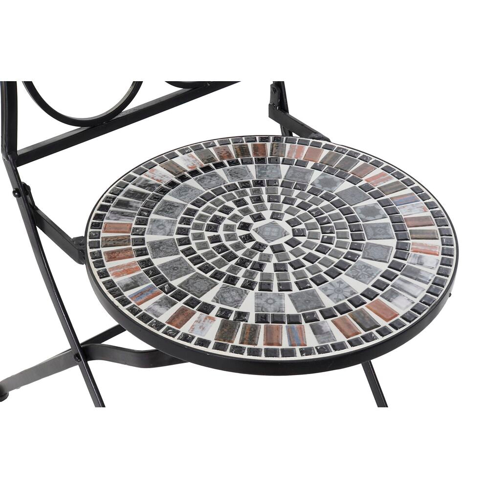 Garden chair DKD Home Decor Black Ceramic Multicolour Ironwork (39 x