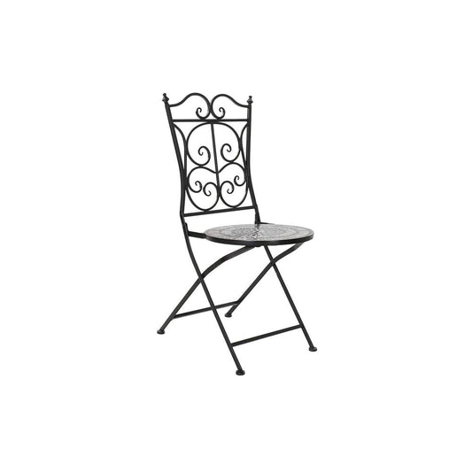 Garden chair DKD Home Decor Black Ceramic Multicolour Ironwork (39 x