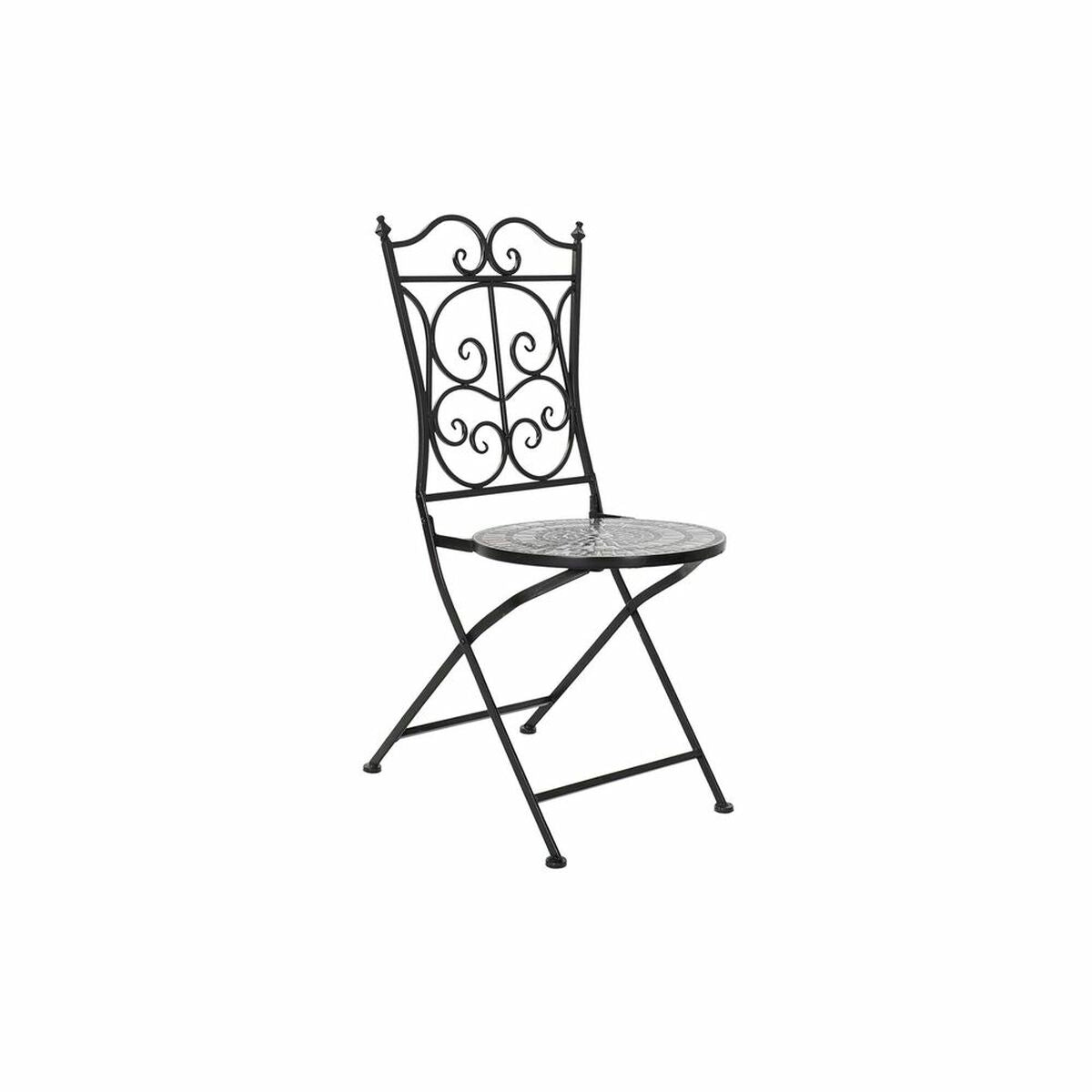 Garden chair DKD Home Decor Black Ceramic Multicolour Ironwork (39 x