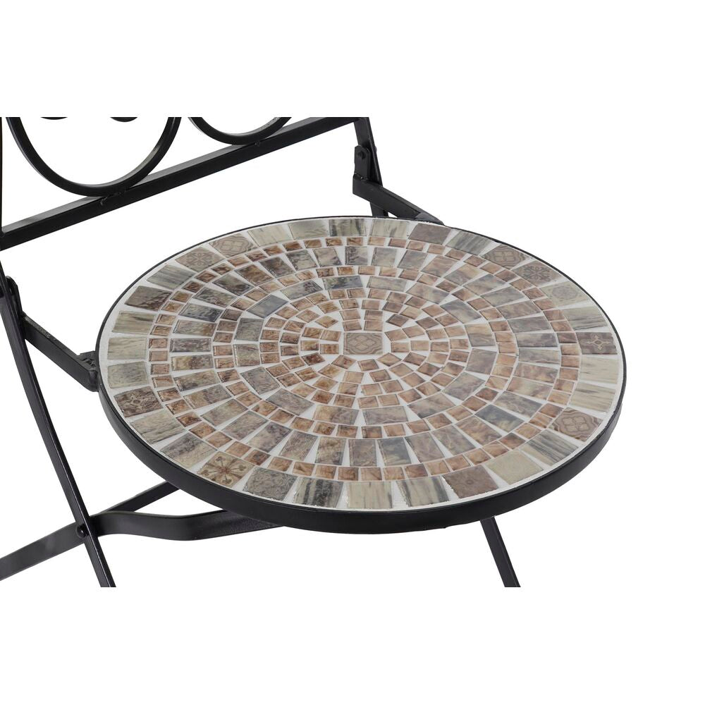 Garden chair DKD Home Decor Black Ceramic Multicolour Ironwork (39 x