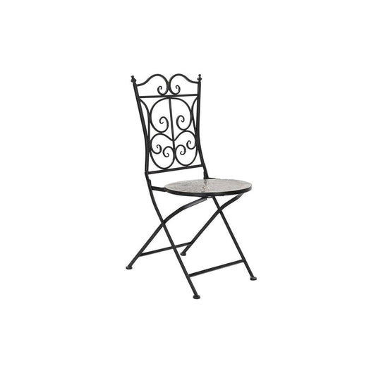 Garden chair DKD Home Decor Black Ceramic Multicolour Ironwork (39 x