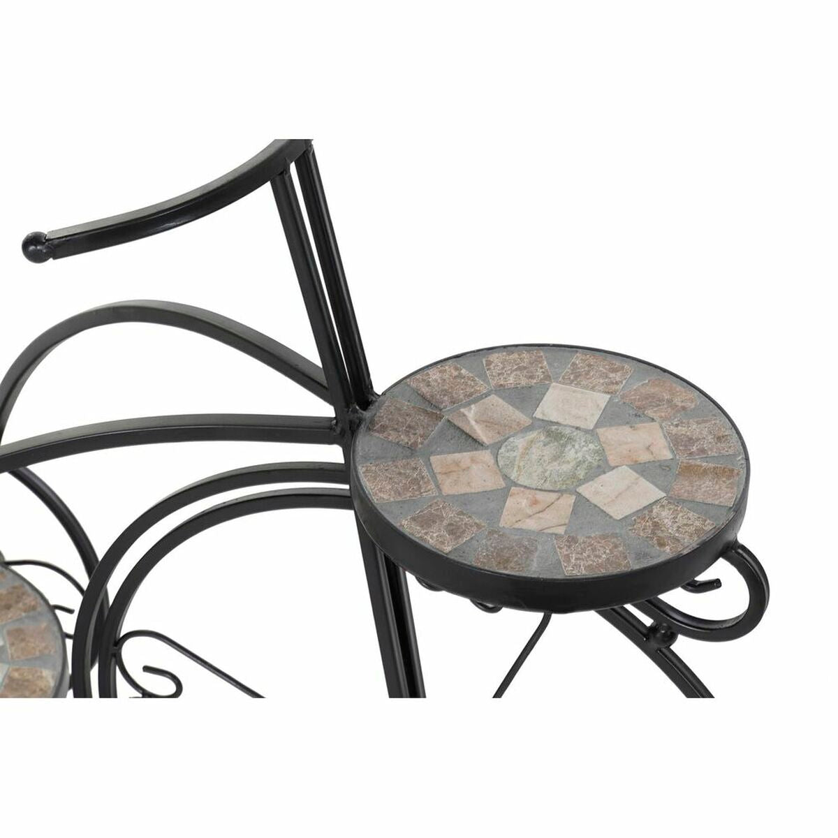 Planter DKD Home Decor Bicycle Ceramic Mosaic Black Ironwork (70 x 28