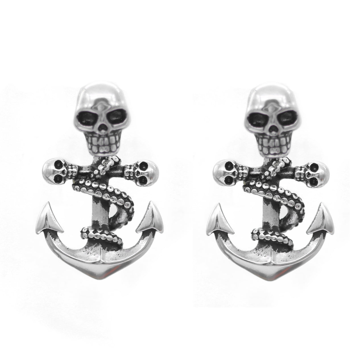 Octo-Skull Anchor Earrings